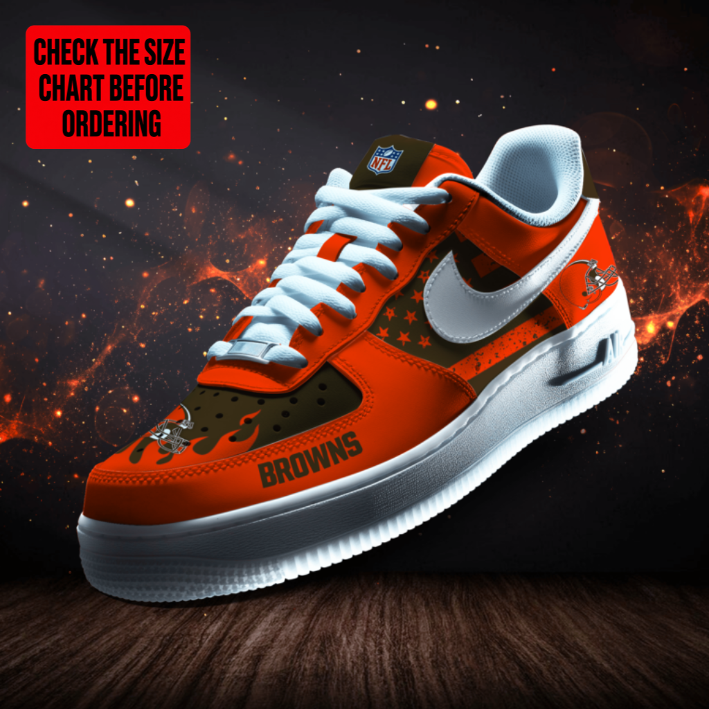 [SPECIAL OFFER] NEW CUSTOMIZED NFL29 CLB CLEVELAND BROWNS AF1 SNEAKERS
