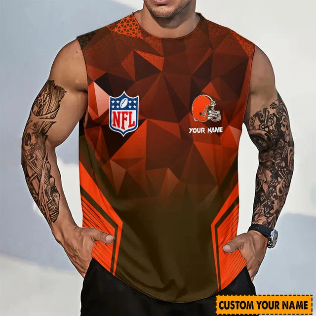 [SPECIAL OFFER] NEW CUSTOMIZED NFL29 CLB CLEVELAND BROWNS MEN'S GYM SHIRT