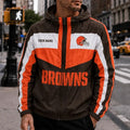 [SPECIAL OFFER] NEW CUSTOMIZED NFL29 CLB CLEVELAND BROWNS WINDBREAKER JACKET