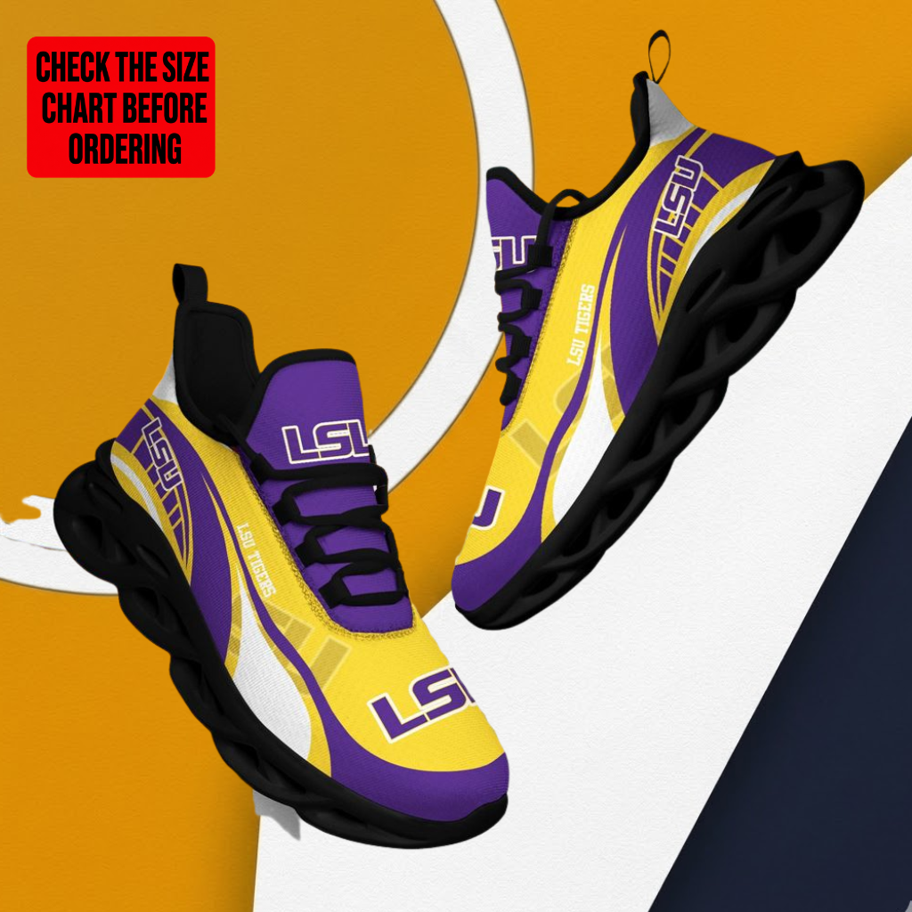 [FAN FAVORITE] NEW CUSTOMIZED NCAA FBS29 LST LSU TIGERS CLUNKY SNEAKERS