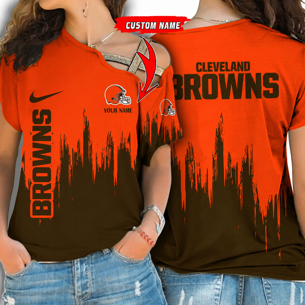 [SPECIAL OFFER] NEW CUSTOMIZED NFL29 CLB CLEVELAND BROWNS SHOULDER SHIRT