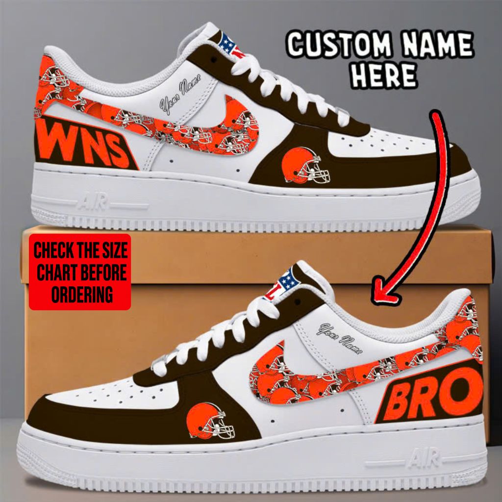 [SPECIAL OFFER] NEW CUSTOMIZED NFL29 CLB CLEVELAND BROWNS AF1 SNEAKERS