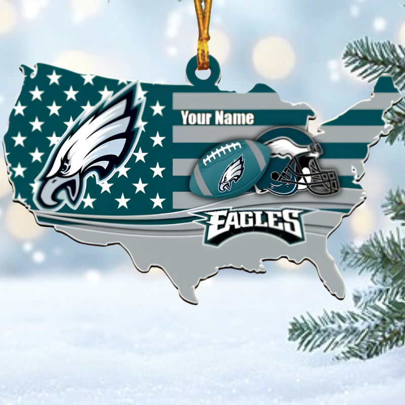 [SPECIAL OFFER] NEW CUSTOMIZED NFL02 PPE PHILADELPHIA EAGLES CHRISTMAS ACRYLIC ORNAMENT