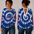 [SPECIAL OFFER] NEW CUSTOMIZED NFL03 BFB BUFFALO BILLS WOMEN'S BACK V-CUT LONG-SLEEVE SHIRT