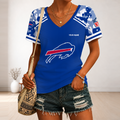 [SPECIAL OFFER] NEW CUSTOMIZED NFL03 BFB BUFFALO BILLS V-NECK FEMALE SHIRT