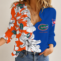[FAN FAVORITE] NEW CUSTOMIZED NCAA FBS30 FLG FLORIDA GATORS WOMEN CASUAL SHIRT