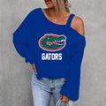 [FAN FAVORITE] NEW CUSTOMIZED NCAA FBS30 FLG FLORIDA GATORS WOMEN'S OFF-SHOULDER LONG SLEEVE SHIRT