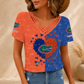 [FAN FAVORITE] NEW CUSTOMIZED NCAA FBS30 FLG FLORIDA GATORS V-NECK SHIRT