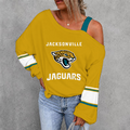 [SPECIAL OFFER] NEW CUSTOMIZED NFL30 JSJ JACKSONVILLE JAGUARS WOMEN'S OFF-SHOULDER LONG SLEEVE SHIRT