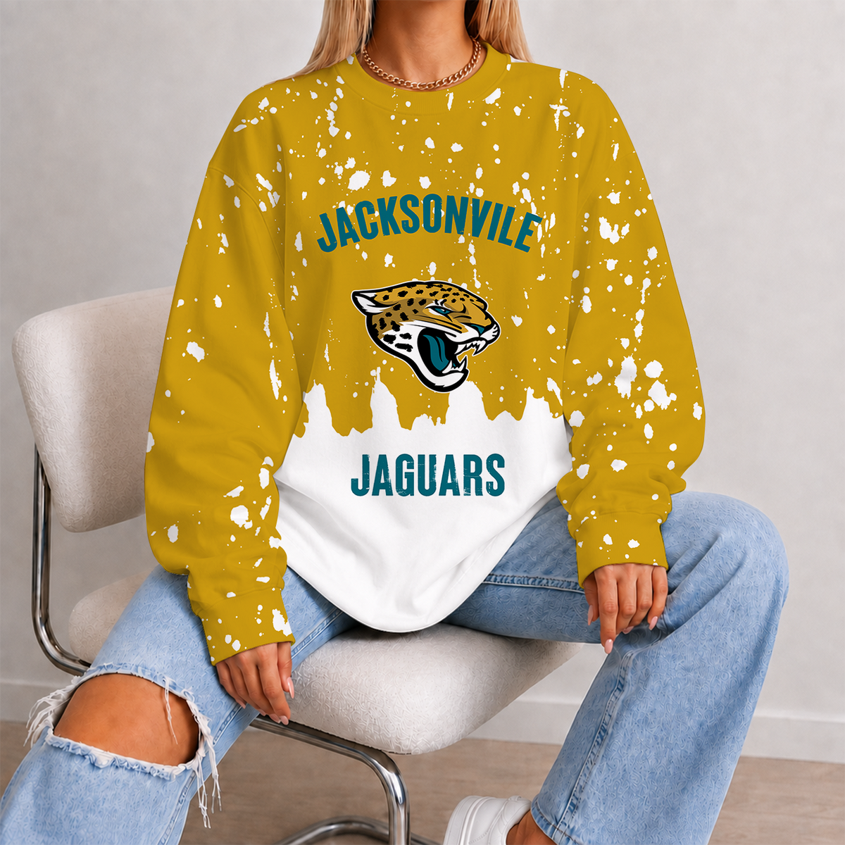 [SPECIAL OFFER] NEW CUSTOMIZED NFL30 JSJ JACKSONVILLE JAGUARS UNISEX SWEATSHIRT