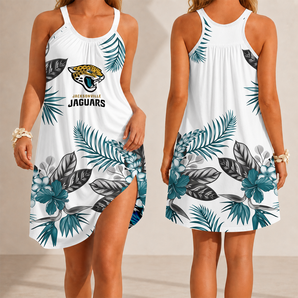 [SPECIAL OFFER] NEW CUSTOMIZED NFL30 JSJ JACKSONVILLE JAGUARS CAMISOLE DRESS