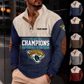 [SPECIAL OFFER] NEW CUSTOMIZED NFL30 JSJ JACKSONVILLE JAGUARS BUTTON SWEATSHIRTS STAND COLLAR