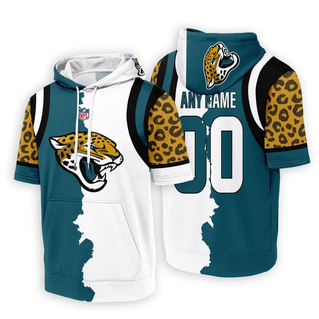 [SPECIAL OFFER] NEW CUSTOMIZED NFL30 JSJ JACKSONVILLE JAGUARS SHORT SLEEVE HOODIE T-SHIRT