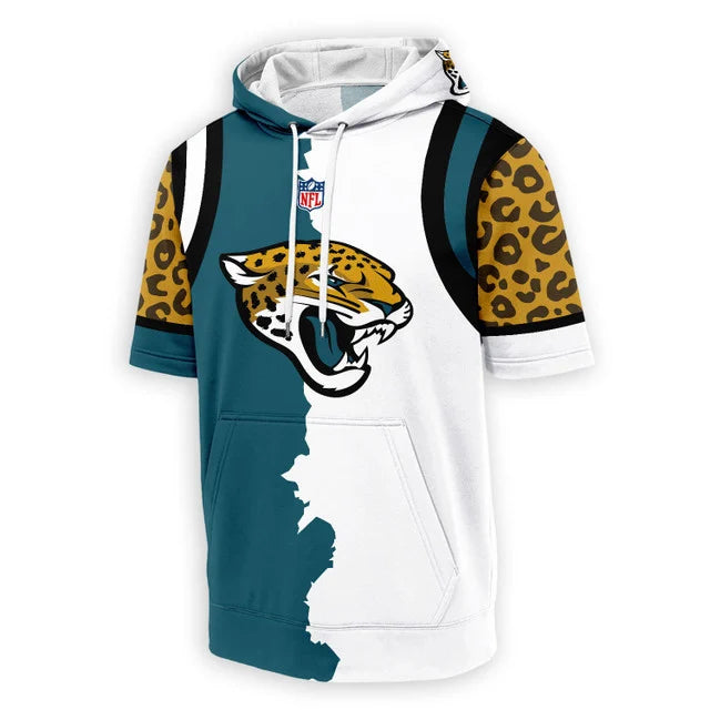 [SPECIAL OFFER] NEW CUSTOMIZED NFL30 JSJ JACKSONVILLE JAGUARS SHORT SLEEVE HOODIE T-SHIRT