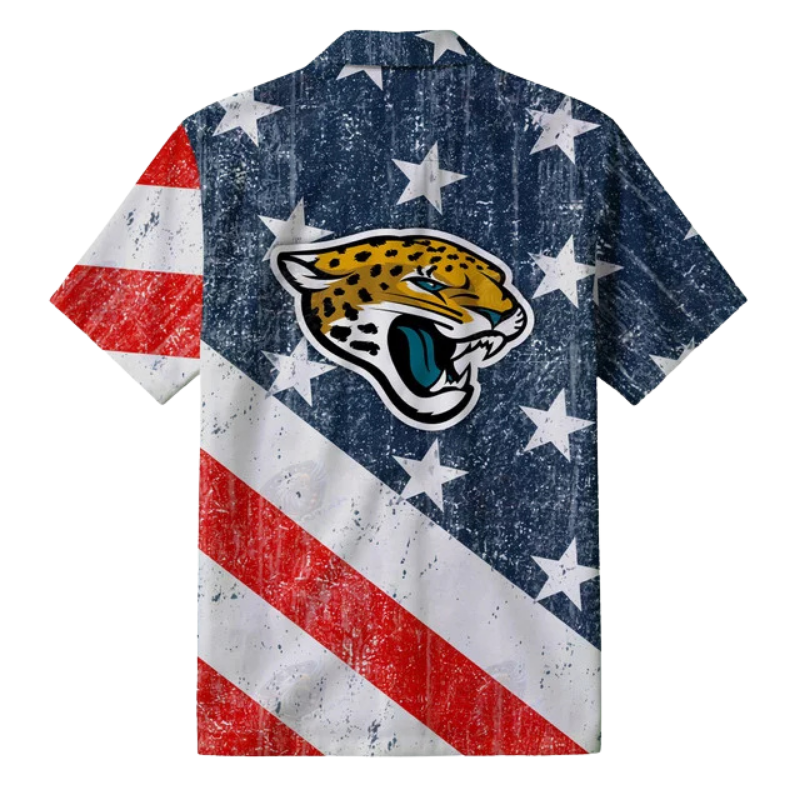 [SPECIAL OFFER] NEW CUSTOMIZED NFL30 JSJ JACKSONVILLE JAGUARS PATRIOTIC 250 USA HAWAIIAN SHIRT