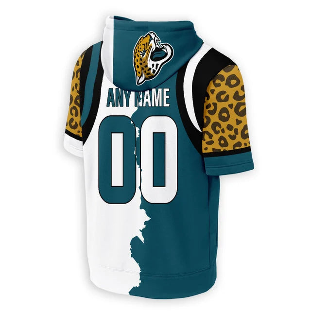 [SPECIAL OFFER] NEW CUSTOMIZED NFL30 JSJ JACKSONVILLE JAGUARS SHORT SLEEVE HOODIE T-SHIRT