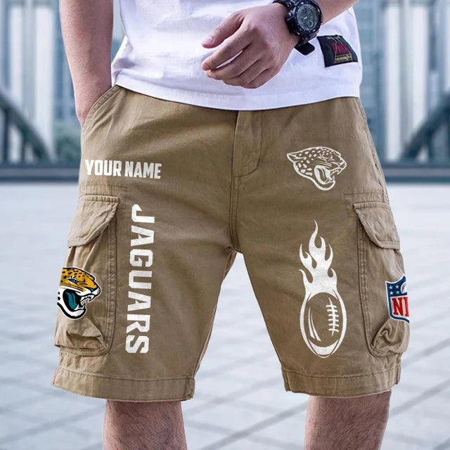 [SPECIAL OFFER] NEW CUSTOMIZED NFL30 JSJ JACKSONVILLE JAGUARS CARGO SHORTS