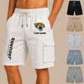 [SPECIAL OFFER] NEW CUSTOMIZED NFL30 JSJ JACKSONVILLE JAGUARS MEN'S DRAWSTRING CARGO SHORTS