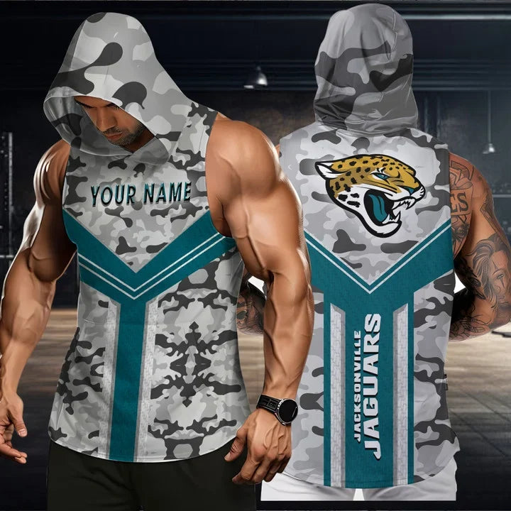 [SPECIAL OFFER] NEW CUSTOMIZED NFL30 JSJ JACKSONVILLE JAGUARS HOODED TANK TOP