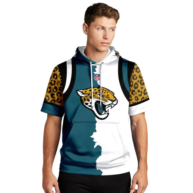 [SPECIAL OFFER] NEW CUSTOMIZED NFL30 JSJ JACKSONVILLE JAGUARS SHORT SLEEVE HOODIE T-SHIRT