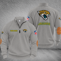 [SPECIAL OFFER] NEW CUSTOMIZED NFL30 JSJ JACKSONVILLE JAGUARS MULTICOLOR STRIPED QUATER ZIP SWEATSHIRT