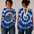 [FAN FAVORITE] NEW CUSTOMIZED NCAA FBS30 FLG FLORIDA GATORS WOMEN'S BACK V-CUT LONG-SLEEVE SHIRT