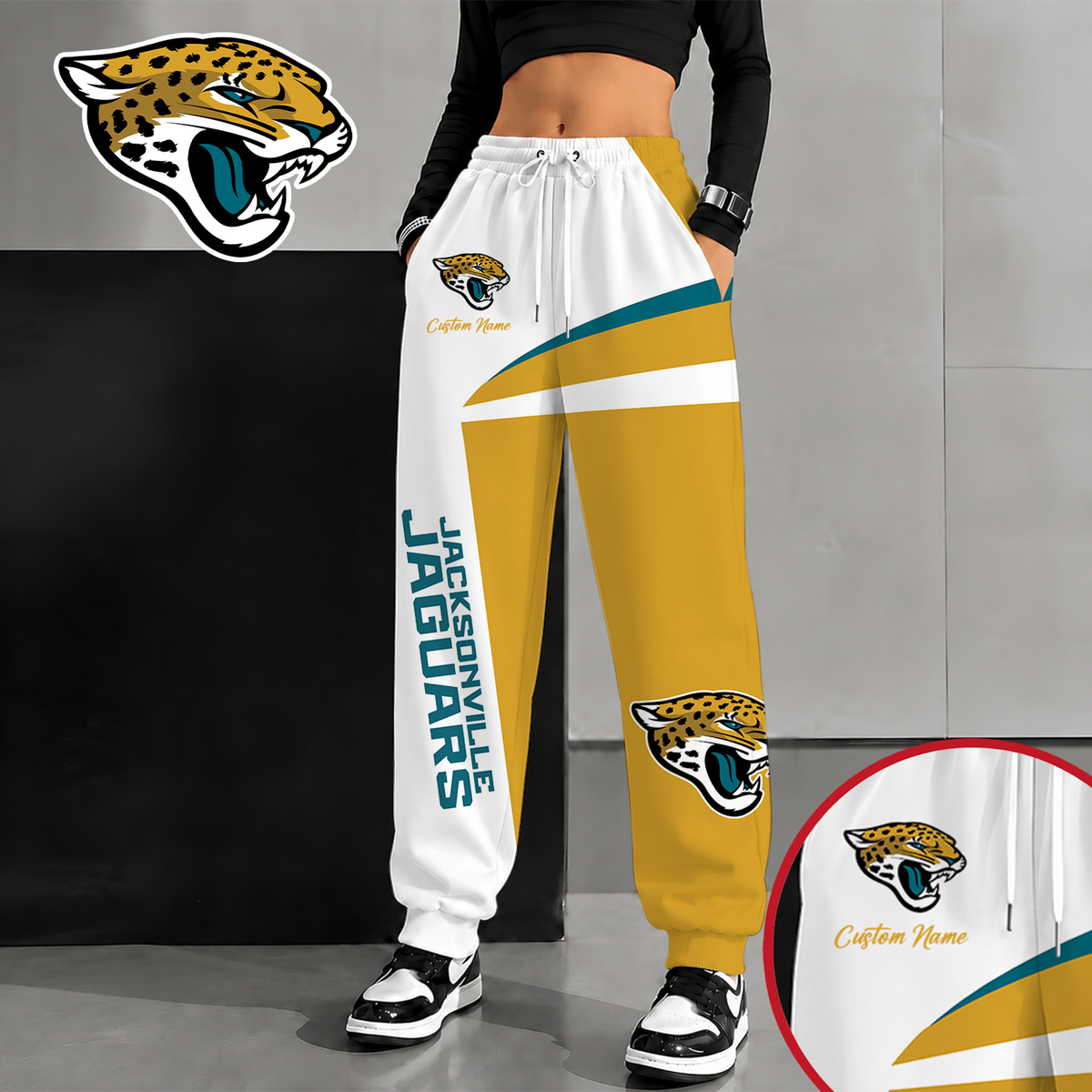 [SPECIAL OFFER] NEW CUSTOMIZED NFL30 JSJ JACKSONVILLE JAGUARS SWEATPANTS