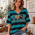 [SPECIAL OFFER] NEW CUSTOMIZED NFL30 JSJ JACKSONVILLE JAGUARS WOMEN'S HEART V-NECK LONG SLEEVE SHIRT