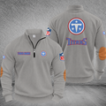 [SPECIAL OFFER] NEW CUSTOMIZED NFL31 TST TENNESSEE TITANS MULTICOLOR STRIPED QUATER ZIP SWEATSHIRT