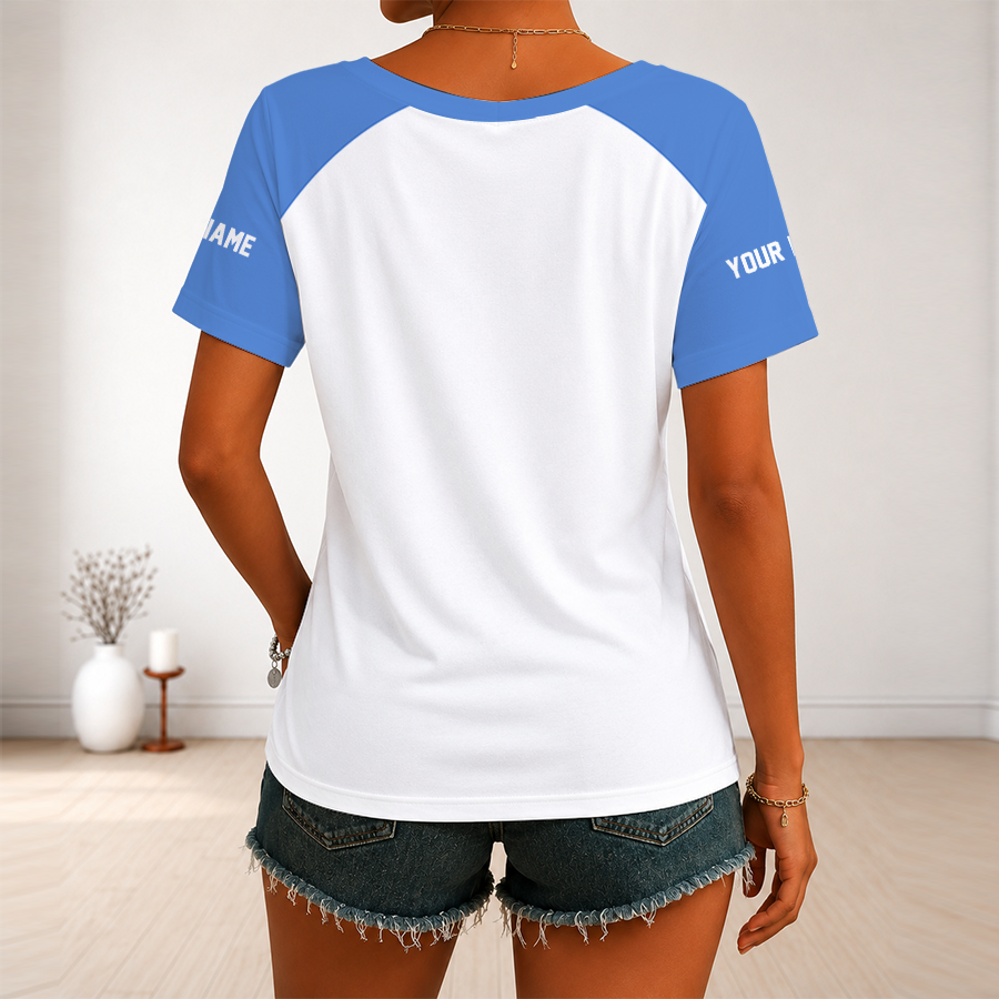 [SPECIAL OFFER] NEW CUSTOMIZED NFL31 TST TENNESSEE TITANS V-NECK FEMALE SHIRT