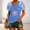 [SPECIAL OFFER] NEW CUSTOMIZED NFL31 TST TENNESSEE TITANS V-NECK FEMALE SHIRT