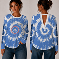 [SPECIAL OFFER] NEW CUSTOMIZED NFL31 TST TENNESSEE TITANS WOMEN'S BACK V-CUT LONG-SLEEVE SHIRT