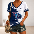 [SPECIAL OFFER] NEW CUSTOMIZED NFL31 TST TENNESSEE TITANS V-NECK FEMALE SHIRT