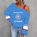 [SPECIAL OFFER] NEW CUSTOMIZED NFL31 TST TENNESSEE TITANS WOMEN'S OFF-SHOULDER LONG SLEEVE SHIRT