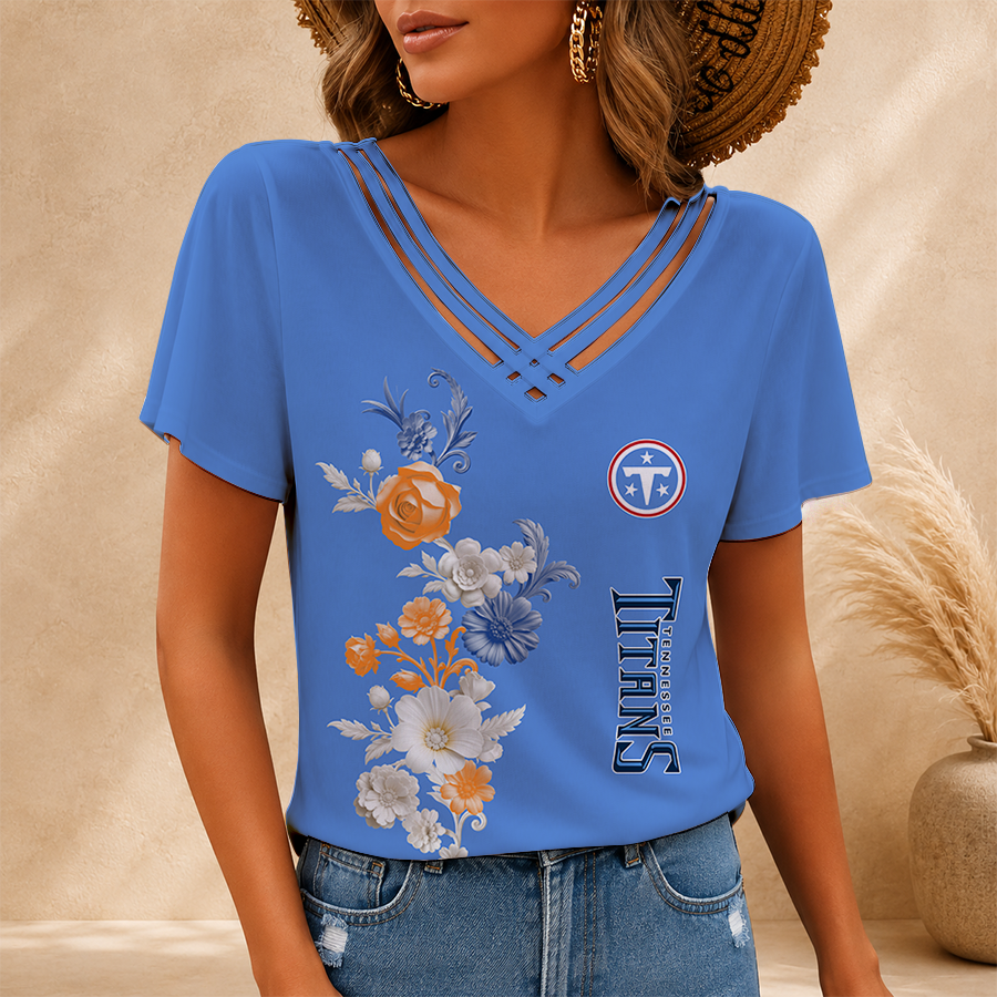 [SPECIAL OFFER] NEW CUSTOMIZED NFL31 TST TENNESSEE TITANS V-NECK SHIRT