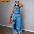 [SPECIAL OFFER] NEW CUSTOMIZED NFL31 TST TENNESSEE TITANS WOMEN'S CROP TOP & LONGPANTS SET