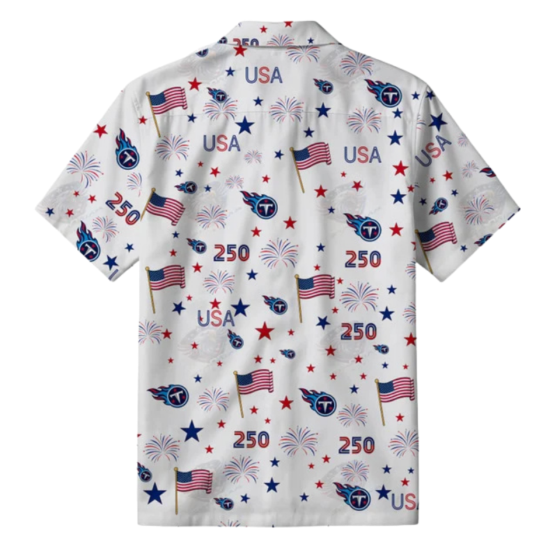 [SPECIAL OFFER] NEW CUSTOMIZED NFL31 TST TENNESSEE TITANS PATRIOTIC 250 USA HAWAIIAN SHIRT
