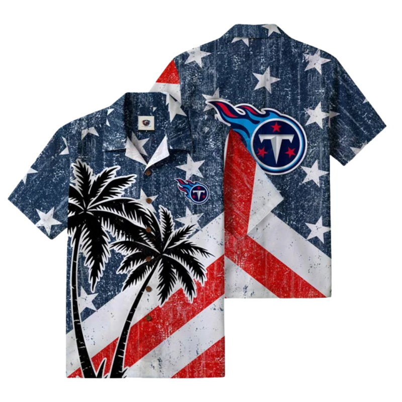 [SPECIAL OFFER] NEW CUSTOMIZED NFL31 TST TENNESSEE TITANS PATRIOTIC 250 USA HAWAIIAN SHIRT