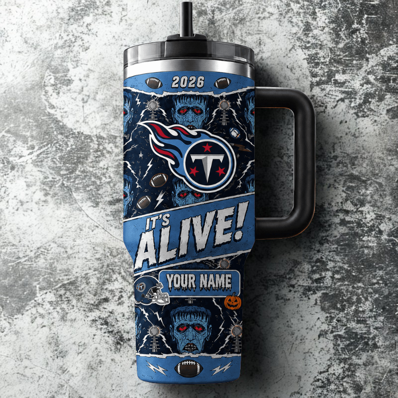 [SPECIAL OFFER] NEW CUSTOMIZED NFL31 TST TENNESSEE TITANS HALLOWEEN  40OZ TUMBLER