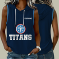 [SPECIAL OFFER] NEW CUSTOMIZED NFL31 TST TENNESSEE TITANS WOMEN'S SLEEVELESS HOODED POCKET TANK TOP