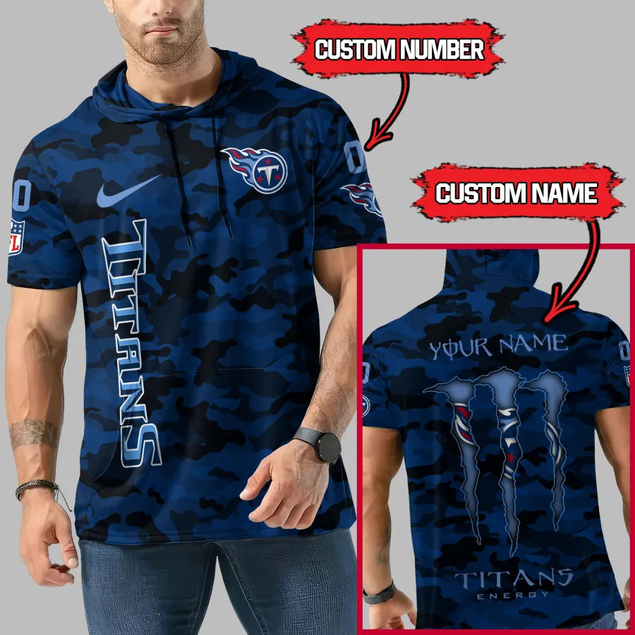 [SPECIAL OFFER] NEW CUSTOMIZED NFL31 TST TENNESSEE TITANS SHORT SLEEVE HOODIE