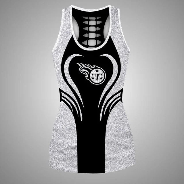[SPECIAL OFFER] NEW CUSTOMIZED NFL31 TST TENNESSEE TITANS HOLLOW TANK TOP & LEGGINGS SET