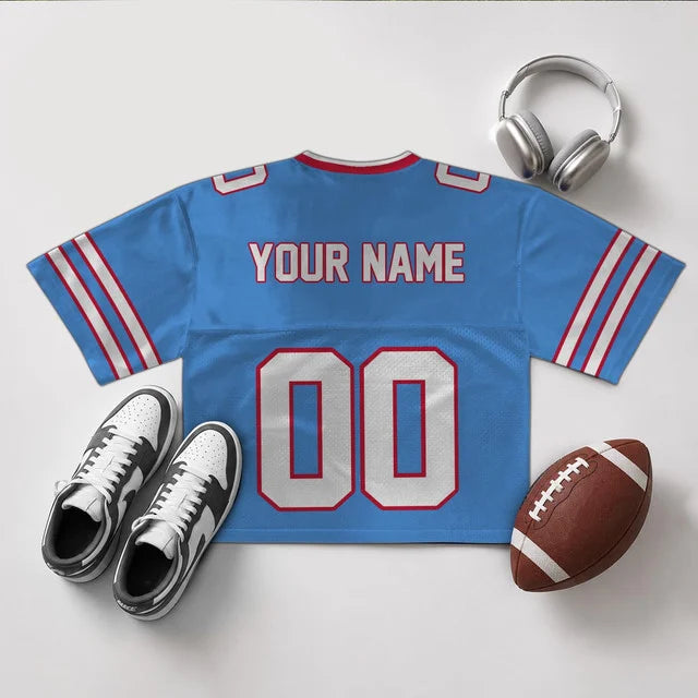 [SPECIAL OFFER] NEW CUSTOMIZED NFL31 TST TENNESSEE TITANS V-NECK JERSEY CROP TOP