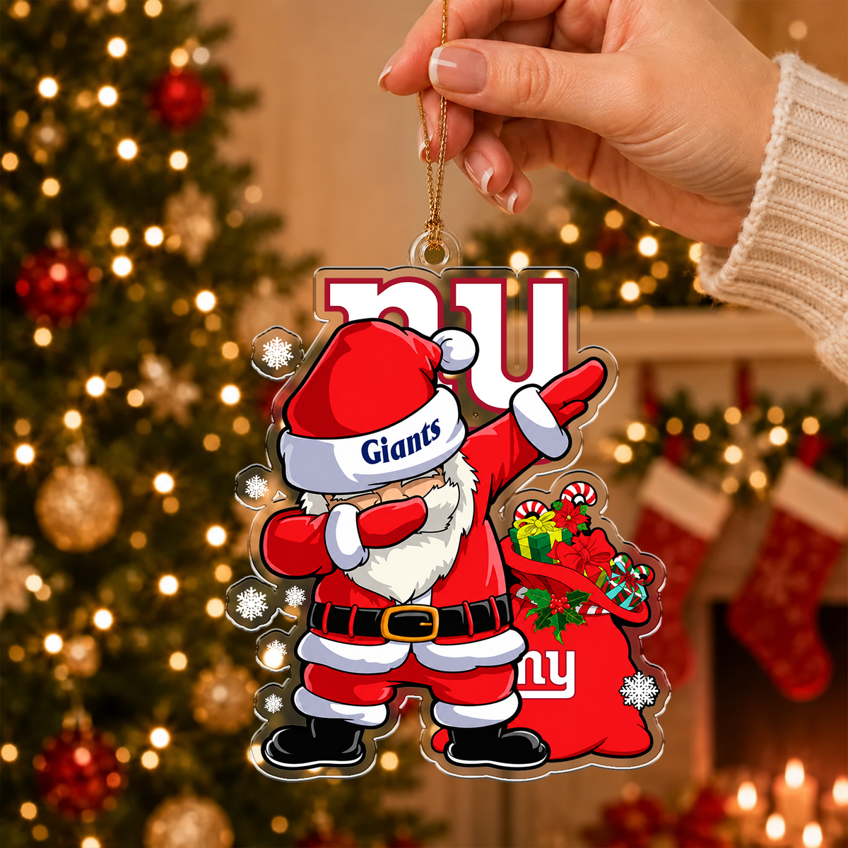 [SPECIAL OFFER] NEW CUSTOMIZED NFL32 NYG NEW YORK GIANTS CHRISTMAS ACRYLIC ORNAMENT