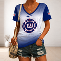 [SPECIAL OFFER] NEW CUSTOMIZED NFL32 NYG NEW YORK GIANTS BUC-EE'S V-NECK FEMALE SHIRT