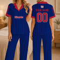 [SPECIAL OFFER] NEW CUSTOMIZED NFL32 NYG NEW YORK GIANTS SHORT SLEEVE & LONG PANTS PAJAMAS SET