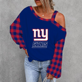 [SPECIAL OFFER] NEW CUSTOMIZED NFL32 NYG NEW YORK GIANTS WOMEN'S OFF-SHOULDER LONG SLEEVE SHIRT