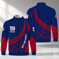 [SPECIAL OFFER] NEW CUSTOMIZED NFL32 NYG NEW YORK GIANTS STAND COLLAR JACKET