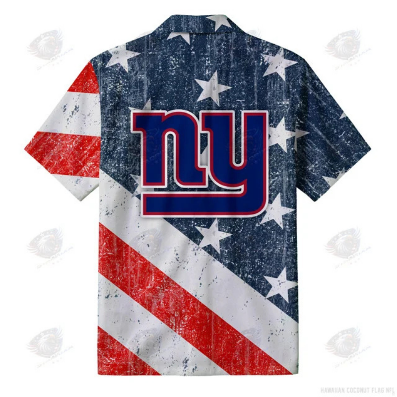 [SPECIAL OFFER] NEW CUSTOMIZED NFL32 NYG NEW YORK GIANTS PATRIOTIC 250 USA HAWAIIAN SHIRT
