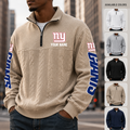 [SPECIAL OFFER] NEW CUSTOMIZED NFL32 NYG NEW YORK GIANTS MULTICOLOR QUARTER-ZIP SWEATSHIRT